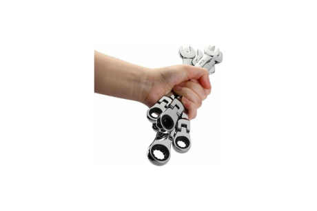 Купить Ключи комбинированные трещоточные шарнирные в наборе DEKO RW02 8-17 мм  6 предметов фото №12