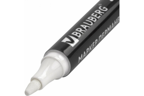 Купить Перманентный маркер BRAUBERG W5 белый, круглый наконечник, 5 мм 151506 фото №4